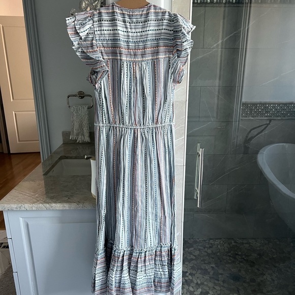 Veronica Beard Tinzia Striped Dress: Blue Multi - Picture 10 of 13